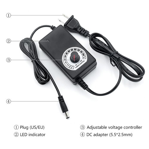 Adjustable Voltage Power Supply Adapter AC /DC Switch 1-24V LED Display EU US - Picture 5 of 16