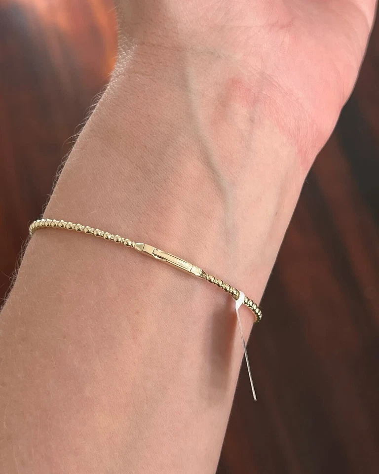 Oro Blanco/Amarillo 14K | Brazalete Diamante Laboratorio | Brazalete Flexible Unisex Foto 4 de 4