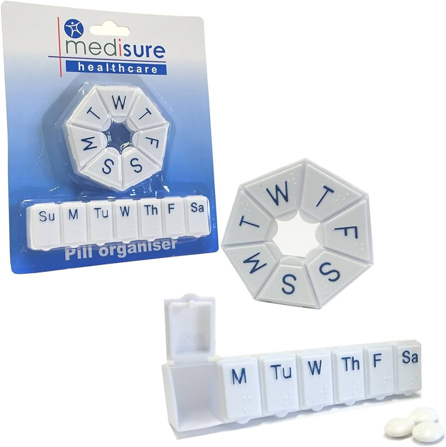 Medisure Travel Pill / Medication Dispensers Organisers 2 Pack