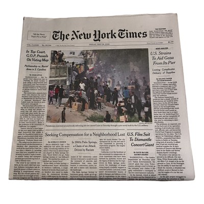 The New York Times Paper May  24 2024 US Files Suit To Dismantle Concert Giant