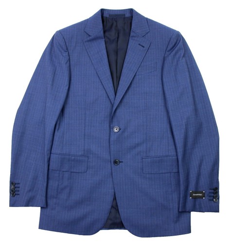 2 PC Suit Ermenegildo Zegna 15milmil15 Grey Blue Stripe Wool US