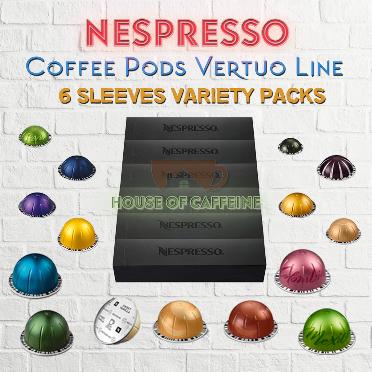 Nespresso Coffee 60 Pods Capsules Sleeves VERTUO LINE CHOOSE A