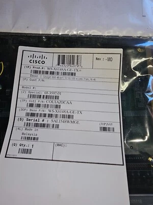MODULE CISCO CATALYST 6500 48 PORTS 10/100/1000 RJ-45 WS-X6148A-GE-TX - Photo 1/4