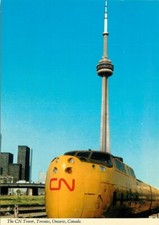 Postcard Toronto, Ontario, Canada - CN Tower & CN Locomotive