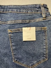 Vigoss Frankie Women’s High Rise, Slim Straight Jeans with Button Fly, Size 31