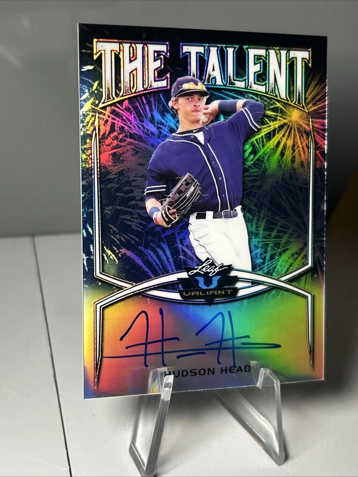 2019 Leaf Valiant Hudson Head Blue Prismatic Auto /25 The Talent Mint #TT-HH1 - Image 3 of 4