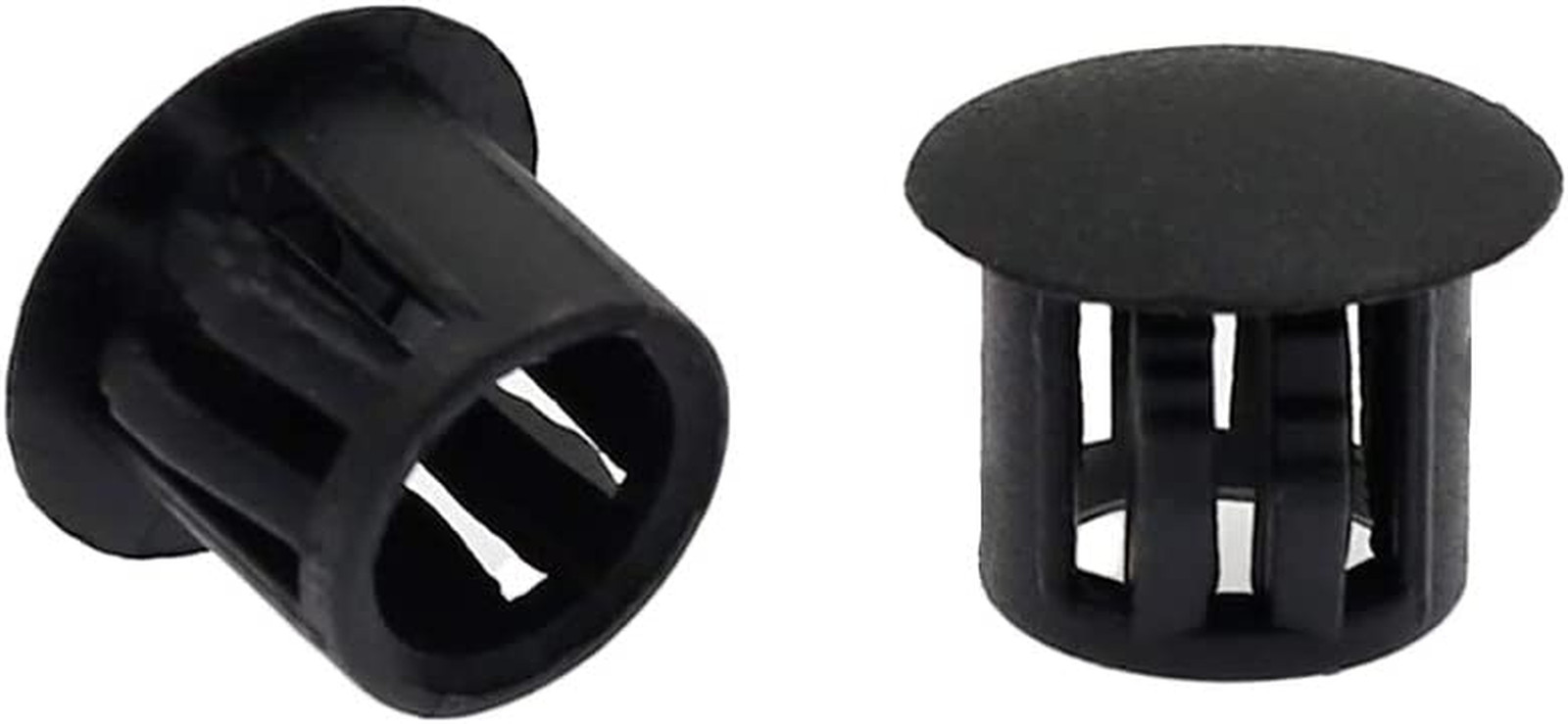 60 Flush-Type 10Mm Black Plastic Hole Plugs, Snap-In Locking End Caps