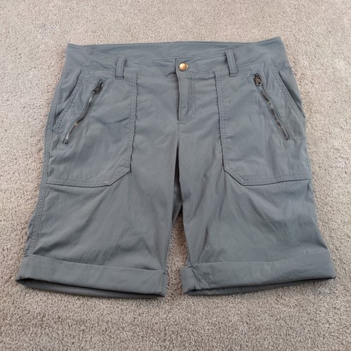 Athleta Shorts Women's 8 Grey Nylon Spandex Cuffed Outdoor Hiking