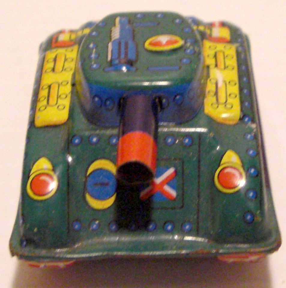 Tanque militar de fricción de juguete de hojalata vintage de Japón años 60 Foto 2 de 4