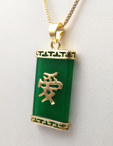 Collar Colgante Rectangular Multicolor Genuino Palabra de Amor de Jade 18 KGP - Imagen 5 de 37
