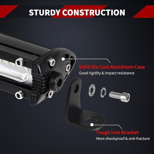 Barra de luz LED ultra delgada de 13"" lámpara nocturna haz puntual todoterreno 4x4 SUV ATV 12-24V - Imagen 5 de 12