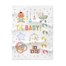 Oh Baby! Soft Fleece Baby Blanket for Newborns - Perfect Gift for Baby Showers