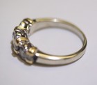 18K White & yellow gold 1.00ct Natural bezel 3 stone diamond ring band 5.9g I1 J — photo 5