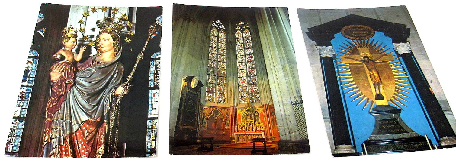 3 Koln Cathedral St Peter DOM Altars Postcard German Cologne Vintage Post Cards