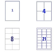 A4 Address Labels Self Adhesive White Sheets Sticker Paper Laser Printer Inkjet