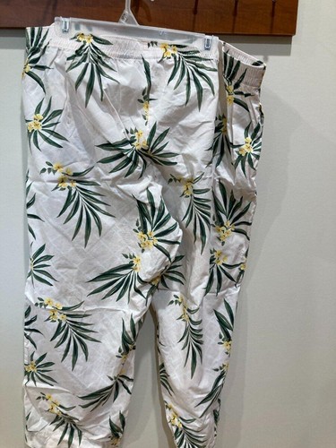 Old Navy Woman's Size XL Tropical Leaf Print Cotton Poplin Pajama Pants - Picture 5 of 8