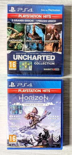 LOTTO GIOCHI PS4 Horizon Zero Dawn + Uncharted Collection Ita Nuovi Sigillati 