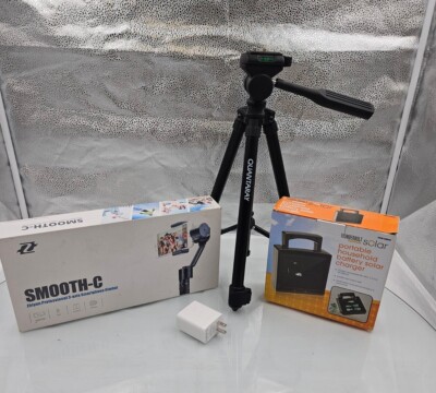 Zhiyun Z1 Smooth C Gimbal, Quantaray Portable Tripod & Thunderbolt Solar Charger