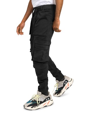 Victorious Men's Classic Utility Cargo Tapered Drawstring