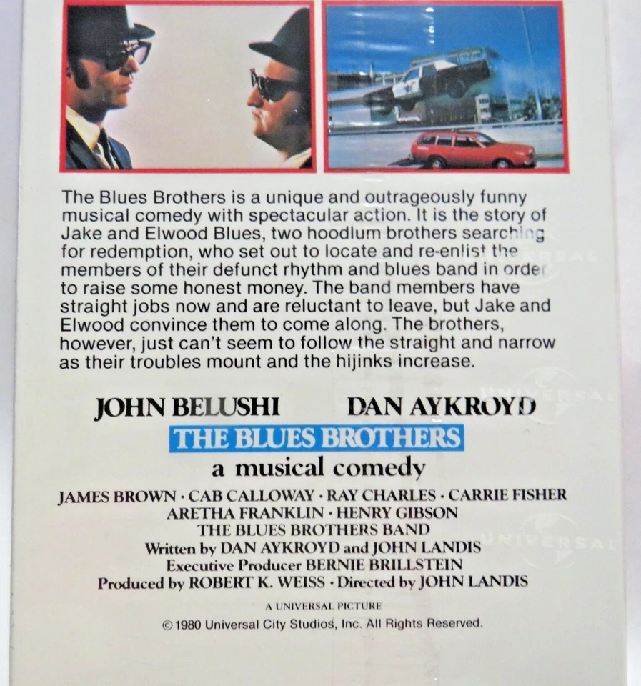 The Blues Brothers VHS SEALED Watermarks MCA Dan Akroyd John Belushi James Brown - Image 4 of 4