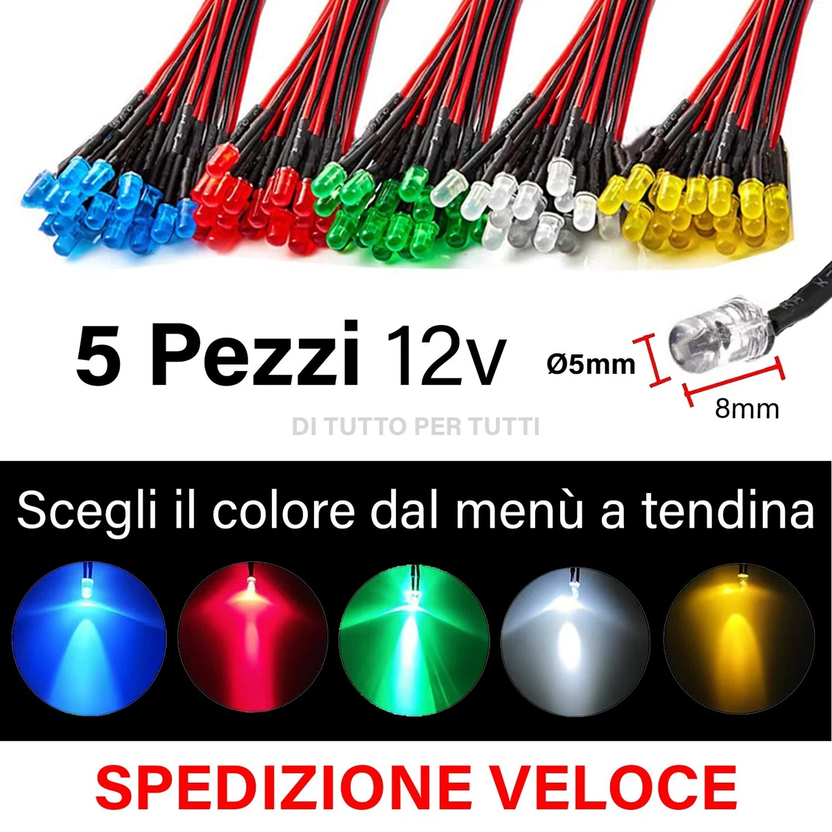 LED Rettangolare 2x5x7mm Giallo Diffuso - Alta Luminosità
