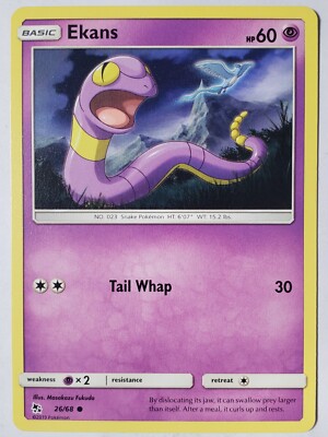 masakazu fukuda pokemon cards Ekans 26/68 VLP - Hidden Fates Pokemon Card $2 Flat Shipping Masakazu  Fukuda Art