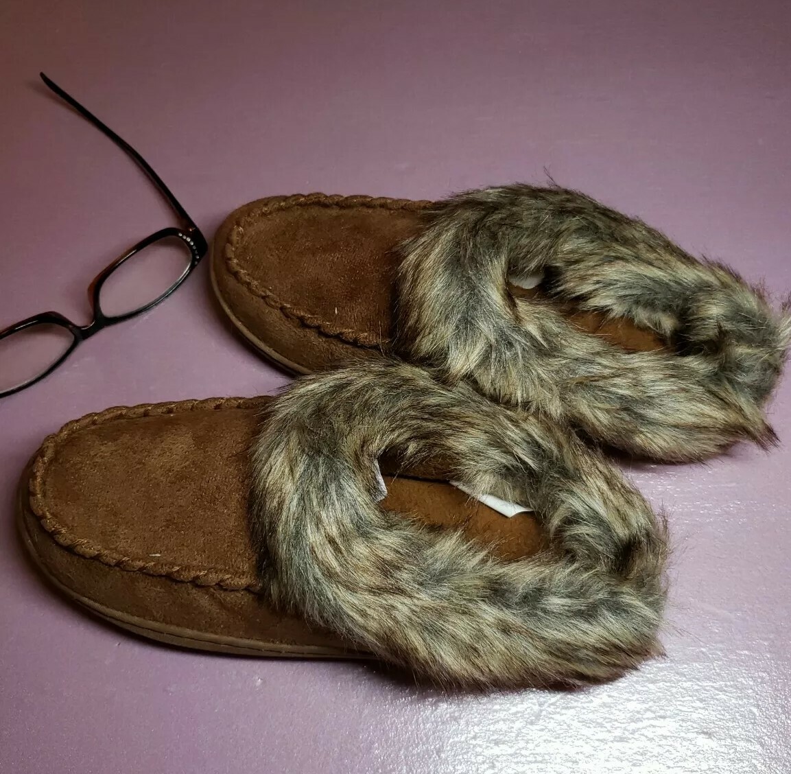 SAOLA Pantofole da donna US 5 Polar Memory Foam suola in gomma resistente antiscivolo simil scamosciate