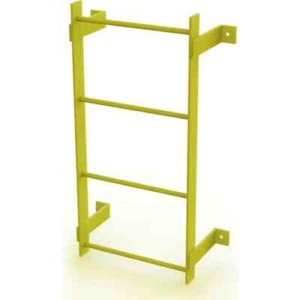 4-rung standard uncaged standard fixed steel ladder- yellow
