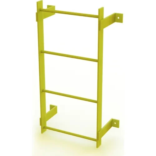 4-rung standard uncaged standard fixed steel ladder- yellow