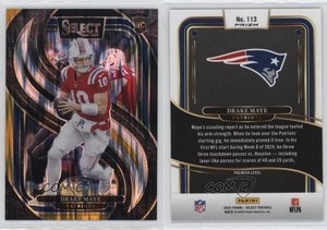 2024 Panini Select Premier Level Black & Gold Shock Prizm Drake Maye Rookie RC