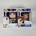 Funko Pop Disney Store Pixar Buzz Lightyear Red Label #2 & Woody #3 LOT