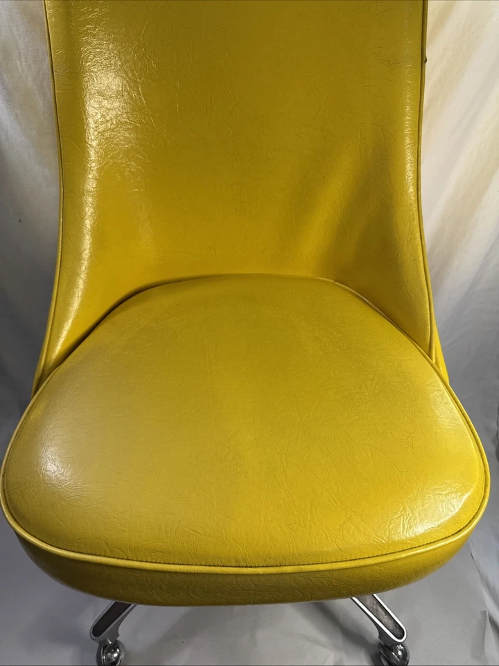 CHROMCRAFT MID CENTURY MODERN CHAIRS DINING GREEN VINYL SWIVEL RETRO VINTAGE MCM - Image 4 of 4