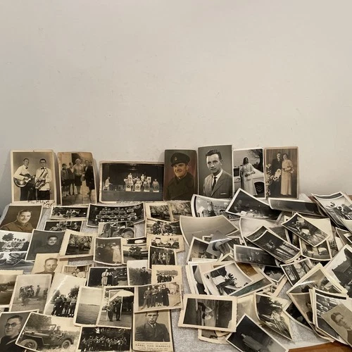 WW1 ,WW2  Job lot of vintage black & white photographs -Family & Military 125 +
