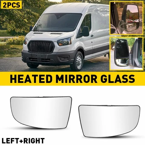 Mirror Glass 2X Heated Lower Left  Right Side For 2015-2022 Ford Transit-150