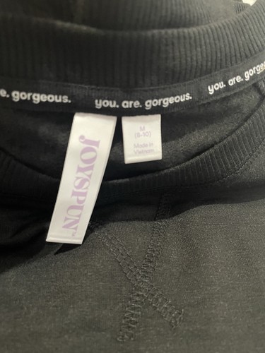 Black Women's French Terry Sweatshirt and Joggers Set, 2-Piece, Size Medium (AN) - Picture 5 of 5