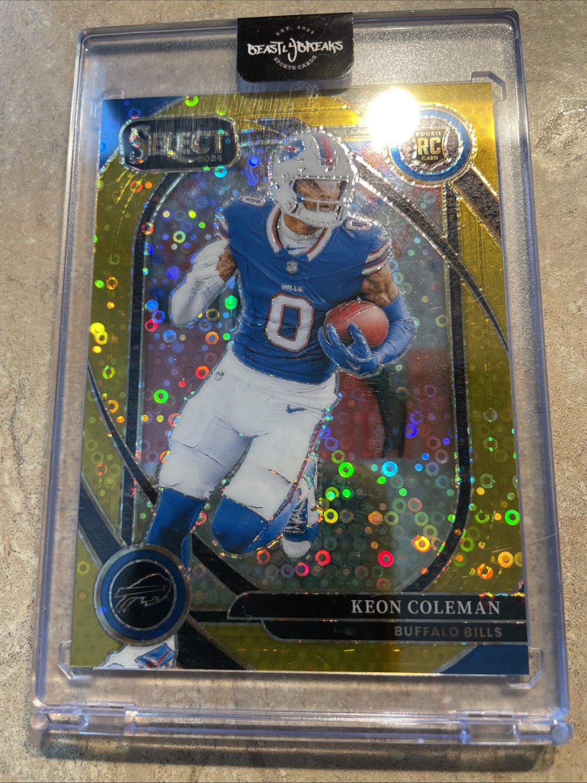 2024 Panini Select Club Level Gold Disco 9/10 #280 Keon Coleman RC Rookie Bills