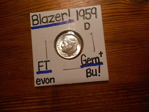 1959D Roosevelt Dime Gem BU+ BLAZER!!! PQ!!!! Full Torch!!!!!