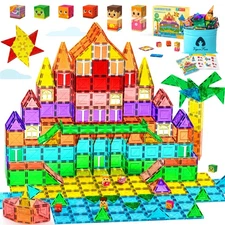 VigorFun Magnetic Tiles Building Toys Set for Kids Ages 3-5 4-8, STEM Constru...