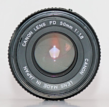 Canon FD 50mm f/1.8 Prime Lens w/ Caps, 52mm UV Filter  Pouch   Vintage Classic