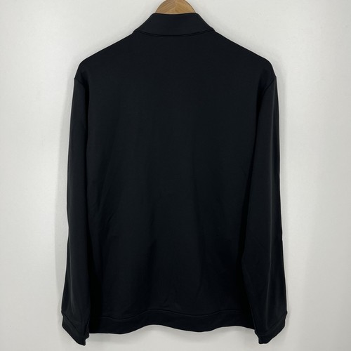 Adidas Track Jacket Men's Size L Black Full Zip Mock Neck Logo Polyester - Picture 6 of 9