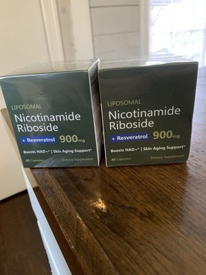 Liposomal Nicotinamide Riboside Resveratrol anti aging  900mg 80 Caps 2 Bottles