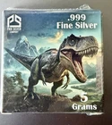 5g Gram .999 Pure T Rex Dinosaur New In Sealed Box Pan Silver Limited 3000