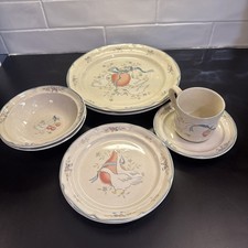 International Stoneware Marmalade Geese  8 Piece Dish Set Cottage Core VINTAGE
