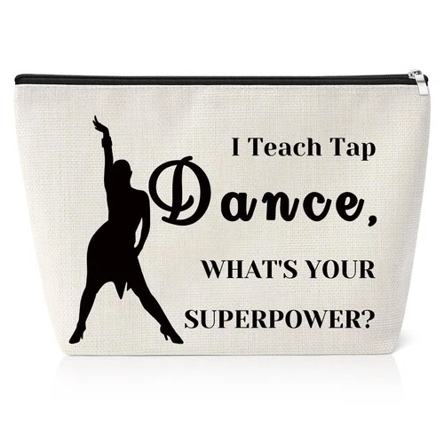 Tap Dance Makeup Bag Zipper Cosmetic Pouch Gifts for Dancers – Tap