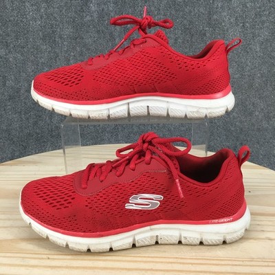Skechers Shoes Womens 7 Track-New Staple Sporty Lace Up Sneakers 150141 Red