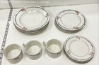 Tabletops Unlimited White Orange Floral Ceramic Plates Mugs Set Dinnerware — photo 2