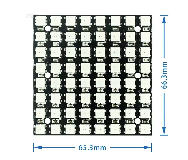 WS2812 - 64 8x8 RGB-LED-Matrix | 64 5050 LEDs für helle Farben | für Arduino - Bild 3 von 3