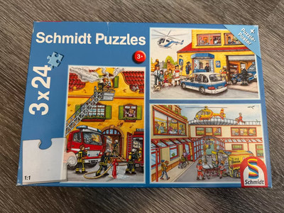 Schmidt Puzzle 3x24 Puzzelteile Feuerwehr Polizei Krankenhaus