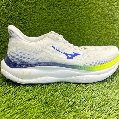 Mizuno Wave Sky 9 Mens Size 11 White Blue Yellow Athletic Running Shoes Sneakers