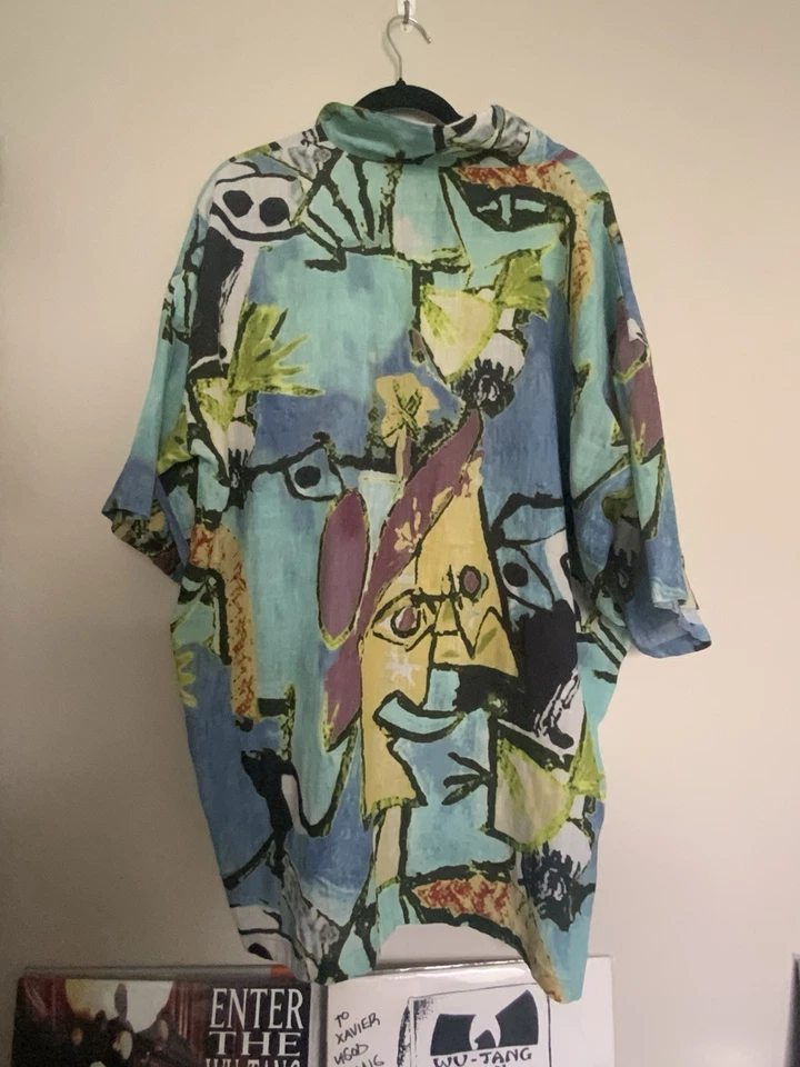 Рубашка с коротким рукавом на пуговицах граффити Zara - Изображение 2 из 3